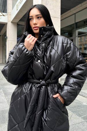 Jadone Fashion: Зимове пальто Реммі чорний - фото 2