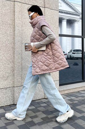 Jadone Fashion: Подовжений жилет Міда XXL пудра - фото 2