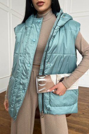 Jadone Fashion: Подовжений жилет Умка оливка - фото 2