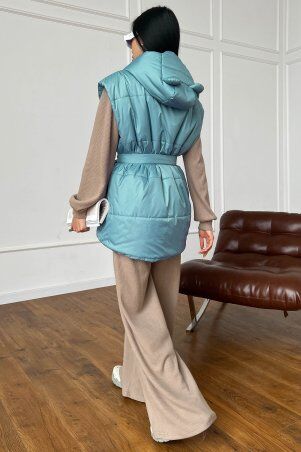 Jadone Fashion: Подовжений жилет Умка оливка - фото 6