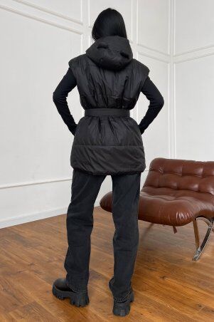 Jadone Fashion: Подовжений жилет Умка чорний - фото 2