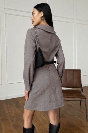 Jadone Fashion: Жакет Надія без ремня коричневий - фото 3