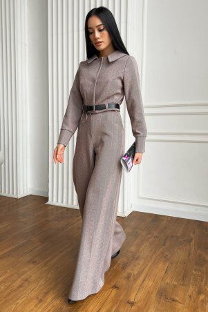Jadone Fashion: Жакет Надія без ремня коричневий - фото 4