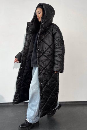 Jadone Fashion: Зимове пальто Вінтер чорний - фото 1