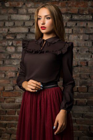 Itelle: Елегантна блузка коричневого кольору 1887 - фото 1