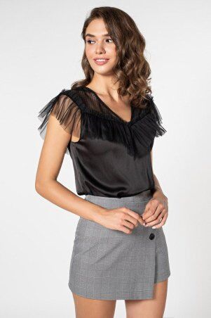 Itelle: Чорна шовкова блуза без рукавів Клер 21159 - фото 1