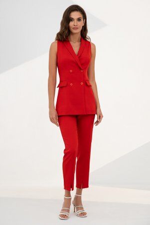 Itelle: Літній червоний костюм з довгим жилетом Емілія 3114 - фото 1