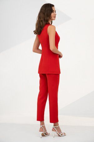 Itelle: Літній червоний костюм з довгим жилетом Емілія 3114 - фото 2