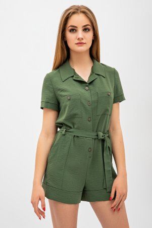Itelle: Літній Ромпер з лляної тканини кольору хакі Астранція 4551 - фото 1