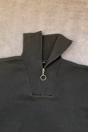 Itelle: Пуловер з коміром на блискавці чорного кольору Агата V166251 - фото 2