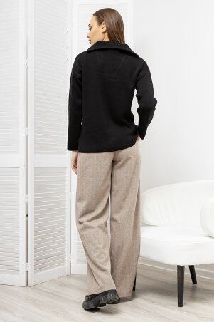 Itelle: Пуловер з коміром на блискавці чорного кольору Агата V166251 - фото 3