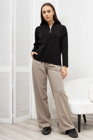 Itelle: Пуловер з коміром на блискавці чорного кольору Агата V166251 - фото 4