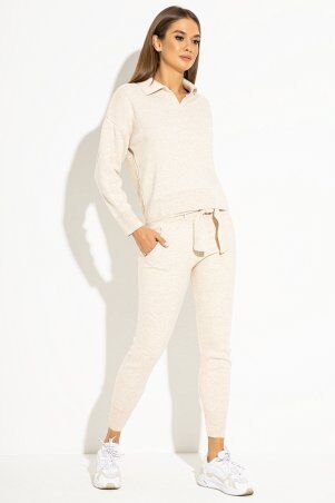 Itelle: Жіночий светр-поло світло-бежевого кольору Зоя V8617 - фото 3