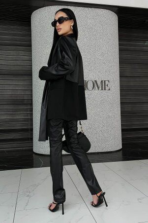 Jadone Fashion: Брюки Локсі з еко-шкіри чорний - фото 2
