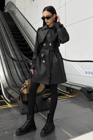 Jadone Fashion: Тренч Некст укорочений чорний - фото 1