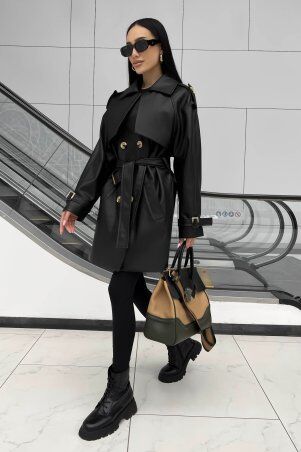 Jadone Fashion: Тренч Некст укорочений чорний - фото 5