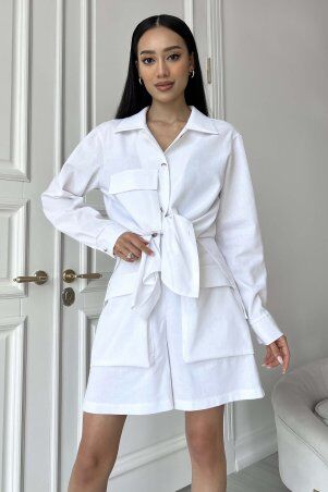 Jadone Fashion: Костюм з шортами Тенор білий - фото 4