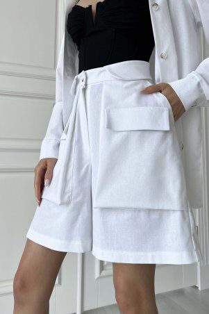 Jadone Fashion: Костюм з шортами Тенор білий - фото 5