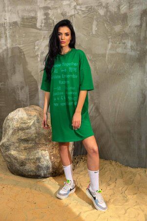 Itelle: Сукня-футболка футболка вільного крою зелена 8409 - фото 1