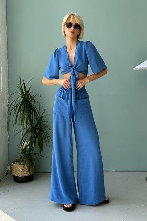 Jadone Fashion: Костюм з брюками Сіат блакитний - фото 5