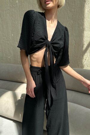 Jadone Fashion: Костюм з брюками Сіат чорний - фото 3