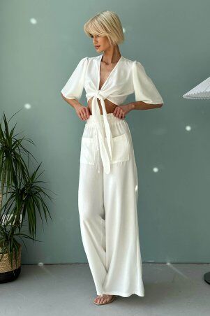 Jadone Fashion: Костюм з брюками Сіат білий - фото 3
