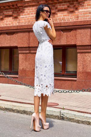 Jadone Fashion: Платье Лика без ремня білий - фото 2
