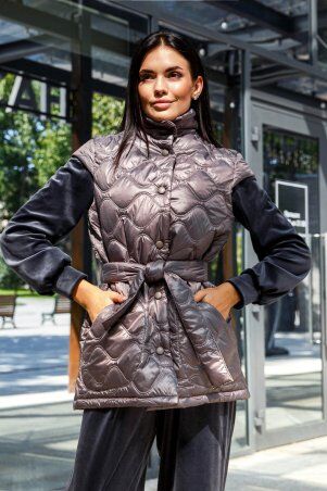 Jadone Fashion: Подовжений жилет Міда чорника - фото 6