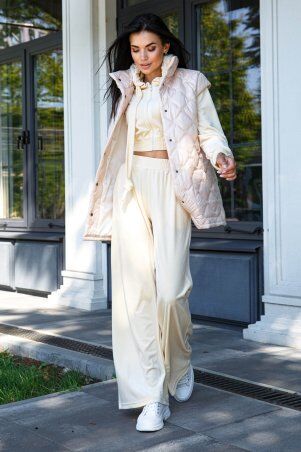 Jadone Fashion: Подовжений жилет Міда бежевий - фото 2