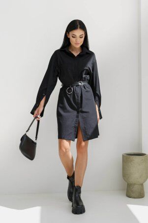 Jadone Fashion: Сукня-сорочка Сансет без поясу чорний - фото 2