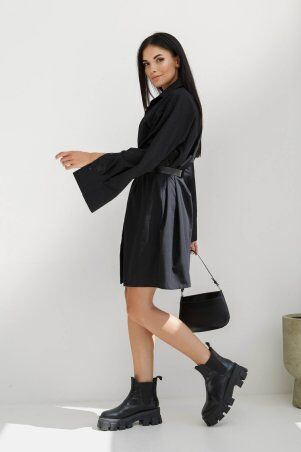Jadone Fashion: Сукня-сорочка Сансет без поясу чорний - фото 4