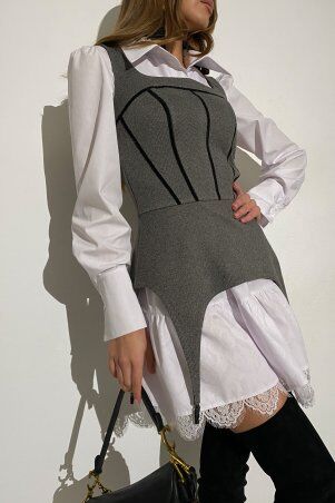 Jadone Fashion: Корсет Джемс тёмно-сірий - фото 3