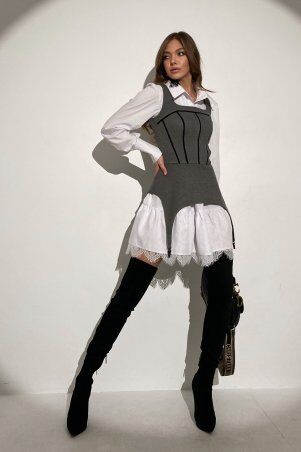 Jadone Fashion: Корсет Джемс тёмно-сірий - фото 6