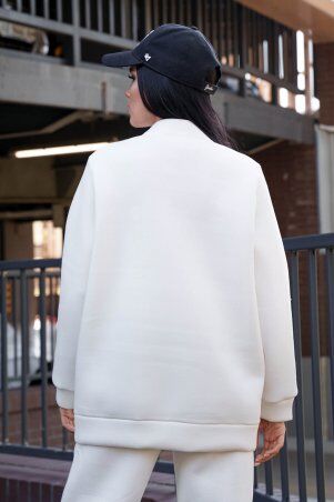 Jadone Fashion: Подовжений бомбер Ріджин білий - фото 3