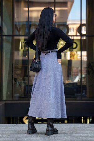 Jadone Fashion: Спідниця Фларі без поясу сірий - фото 3