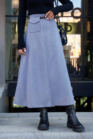 Jadone Fashion: Спідниця Фларі без поясу сірий - фото 5
