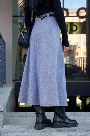 Jadone Fashion: Спідниця Фларі без поясу сірий - фото 6