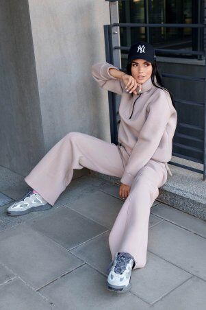 Jadone Fashion: Теплі брюки Ісса бежевий - фото 5