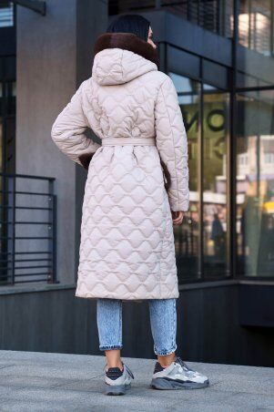 Jadone Fashion: Подовжене зимове пальто Вентар бежевий - фото 3