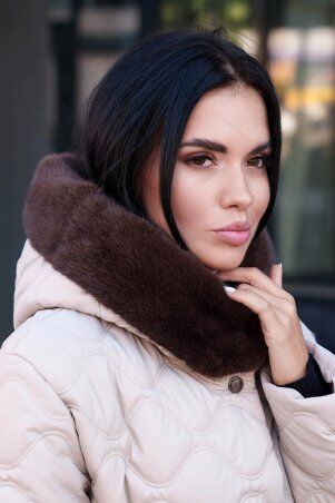 Jadone Fashion: Подовжене зимове пальто Вентар бежевий - фото 4