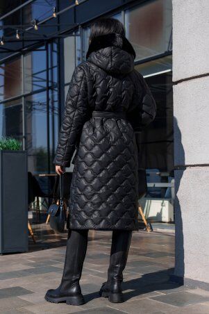 Jadone Fashion: Подовжене зимове пальто Вентар чорний - фото 3