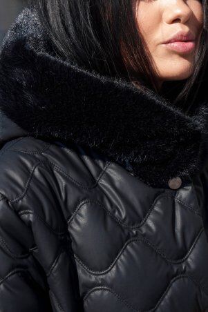 Jadone Fashion: Подовжене зимове пальто Вентар чорний - фото 4