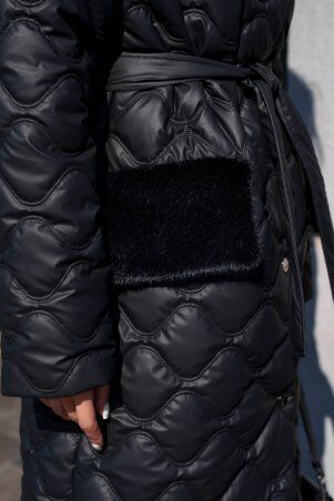 Jadone Fashion: Подовжене зимове пальто Вентар чорний - фото 5