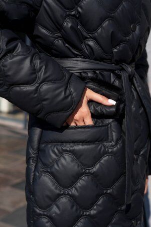 Jadone Fashion: Подовжене зимове пальто Вентар чорний - фото 6