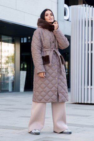 Jadone Fashion: Подовжене зимове пальто Вентар мокко - фото 1