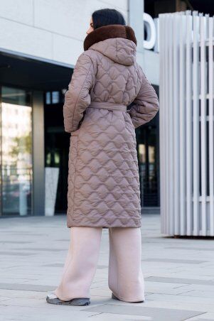 Jadone Fashion: Подовжене зимове пальто Вентар мокко - фото 3