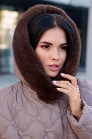 Jadone Fashion: Подовжене зимове пальто Вентар мокко - фото 4