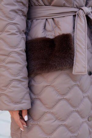 Jadone Fashion: Подовжене зимове пальто Вентар мокко - фото 5