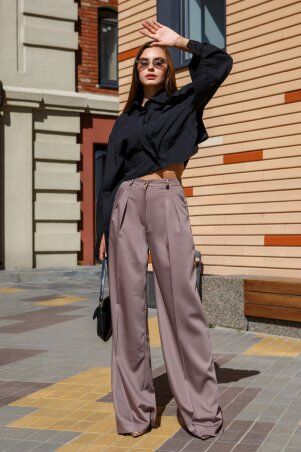 Jadone Fashion: Брюки-палаццо Джил коричневий - фото 1
