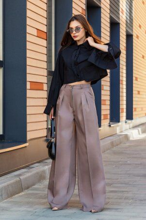 Jadone Fashion: Брюки-палаццо Джил коричневий - фото 2